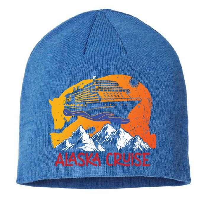 Vintage Alaska Cruise Mountains Family Summer Vacation Trip Cool Gift Sustainable Beanie