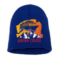 Vintage Alaska Cruise Mountains Family Summer Vacation Trip Cool Gift Short Acrylic Beanie