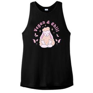 Vegan And Chill Sheep Ladies PosiCharge Tri-Blend Wicking Tank