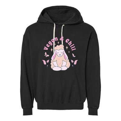 Vegan And Chill Sheep Garment-Dyed Fleece Hoodie