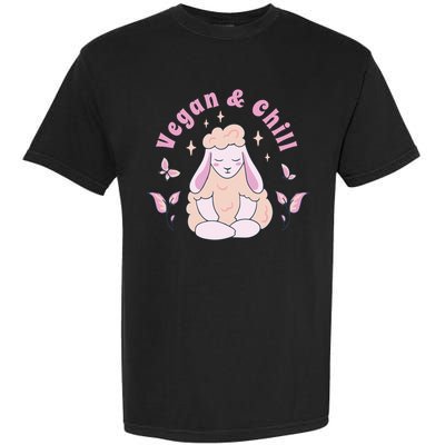 Vegan And Chill Sheep Garment-Dyed Heavyweight T-Shirt