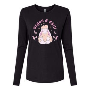 Vegan And Chill Sheep Womens Cotton Relaxed Long Sleeve T-Shirt