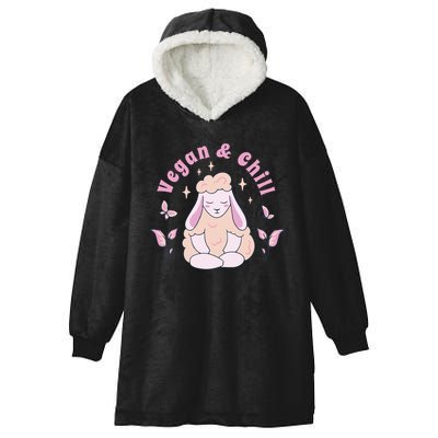 Vegan And Chill Sheep Hooded Wearable Blanket