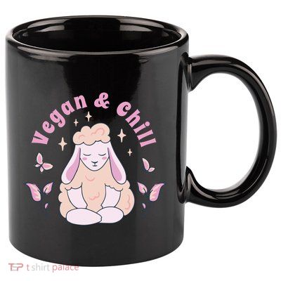 Vegan And Chill Sheep 11oz C Handle Ceramic Mug