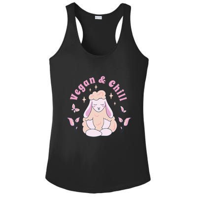 Vegan And Chill Sheep Ladies PosiCharge Competitor Racerback Tank