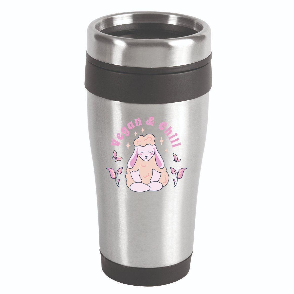 Vegan And Chill Sheep 16oz Travel Tumbler
