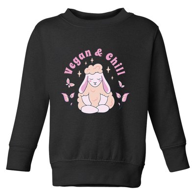 Vegan And Chill Sheep Toddler Sweatshirt