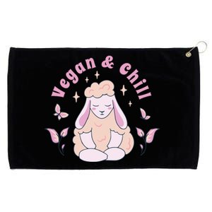 Vegan And Chill Sheep Grommeted Golf Towel