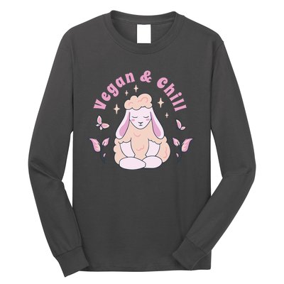 Vegan And Chill Sheep Long Sleeve Shirt