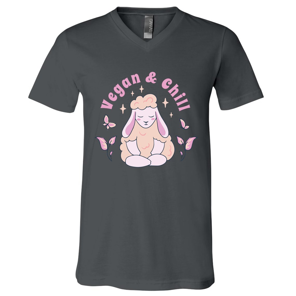 Vegan And Chill Sheep V-Neck T-Shirt