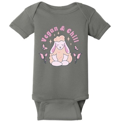 Vegan And Chill Sheep Baby Bodysuit