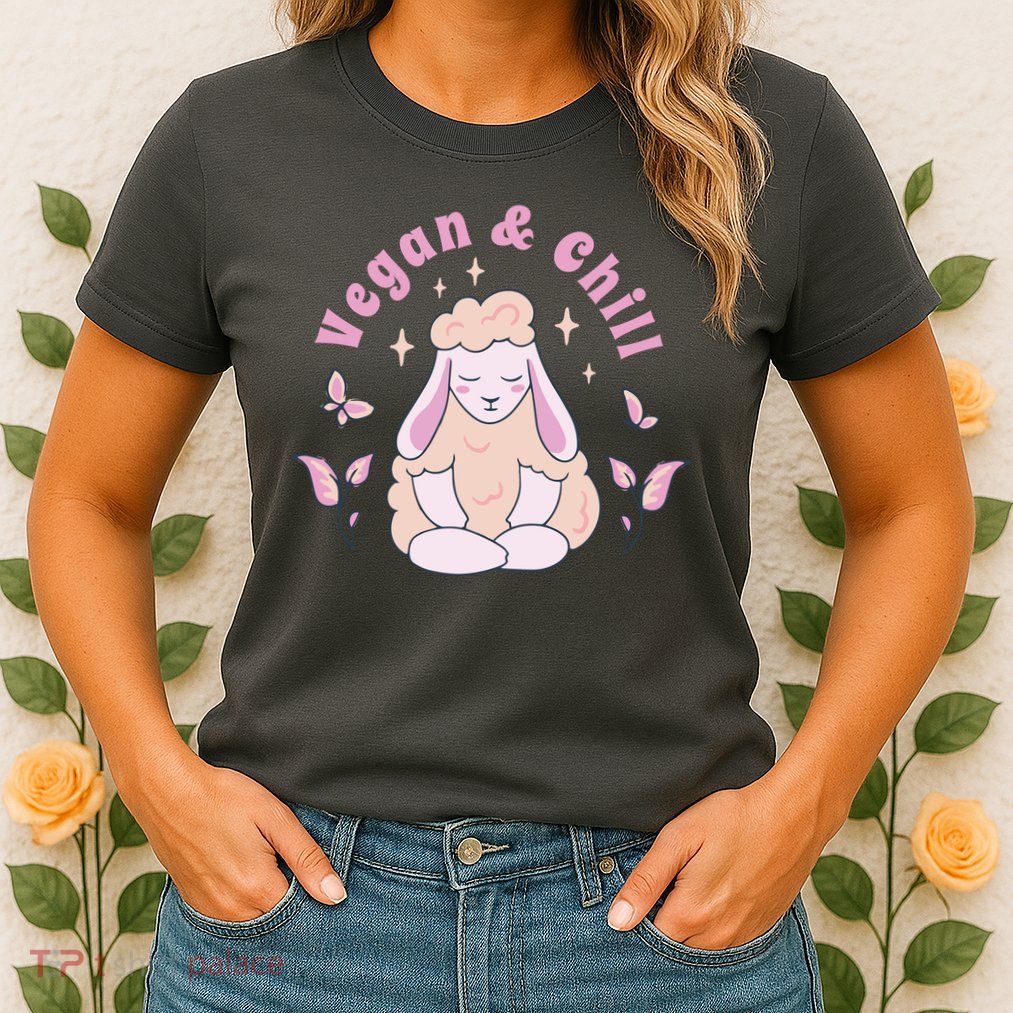 Vegan And Chill Sheep Womens T-Shirt