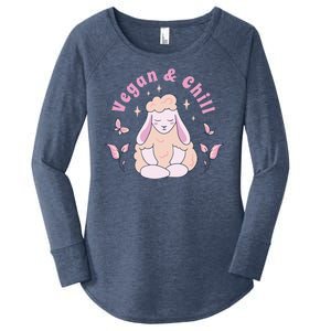 Vegan And Chill Sheep Women's Perfect Tri Tunic Long Sleeve Shirt