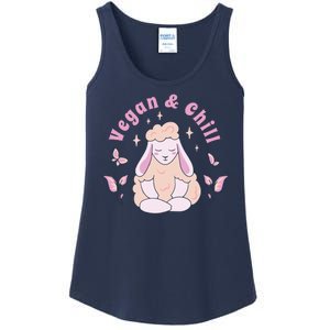 Vegan And Chill Sheep Ladies Essential Tank