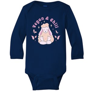 Vegan And Chill Sheep Baby Long Sleeve Bodysuit