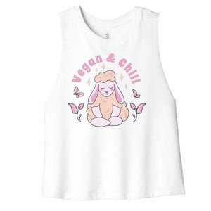 Vegan And Chill Sheep Women's Racerback Cropped Tank