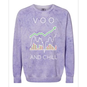 Voo And Chill Funny Wall Street Investing Funny Trading Joke Colorblast Crewneck Sweatshirt