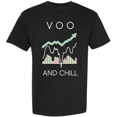 Voo And Chill Funny Wall Street Investing Funny Trading Joke Garment-Dyed Heavyweight T-Shirt
