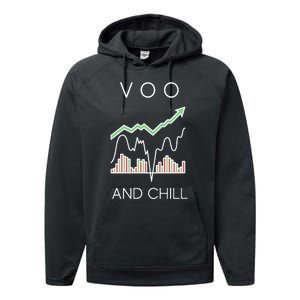 Voo And Chill Funny Wall Street Investing Funny Trading Joke Performance Fleece Hoodie