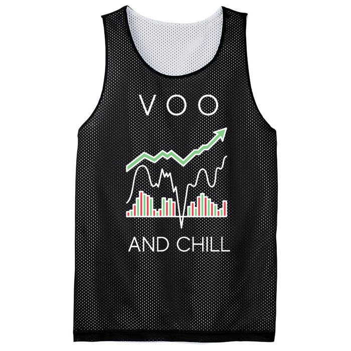 Voo And Chill Funny Wall Street Investing Funny Trading Joke Mesh Reversible Basketball Jersey Tank