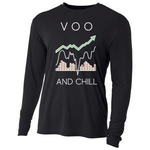 Voo And Chill Funny Wall Street Investing Funny Trading Joke Cooling Performance Long Sleeve Crew