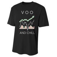 Voo And Chill Funny Wall Street Investing Funny Trading Joke Performance Sprint T-Shirt