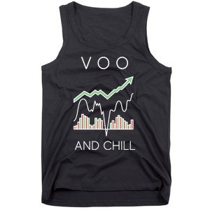 Voo And Chill Funny Wall Street Investing Funny Trading Joke Tank Top