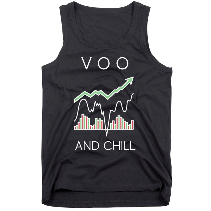 Voo And Chill Funny Wall Street Investing Funny Trading Joke Tank Top