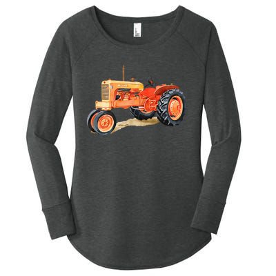 Vintage Allis Chalmers Wd45 Tractor Women's Perfect Tri Tunic Long Sleeve Shirt