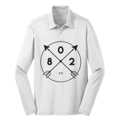 Vermont Area Code 802 State Pride Souvenir Gift Arrow Silk Touch Performance Long Sleeve Polo