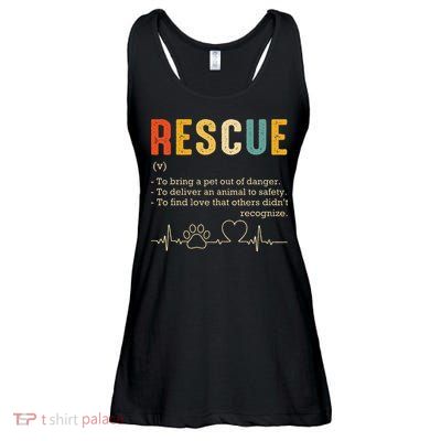 Vintage Adoption Cat Rescue Women Men Cat Mom Cat Dad Ladies Essential Flowy Tank