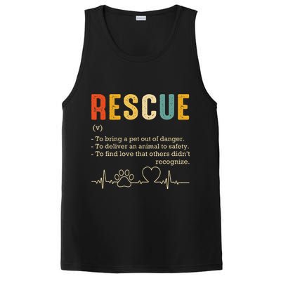 Vintage Adoption Cat Rescue Women Men Cat Mom Cat Dad PosiCharge Competitor Tank
