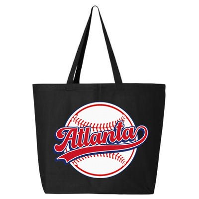 Vintage Atlanta Cityscape Baseball Lover Player And Fans 25L Jumbo Tote