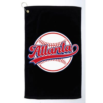 Vintage Atlanta Cityscape Baseball Lover Player And Fans Platinum Collection Golf Towel