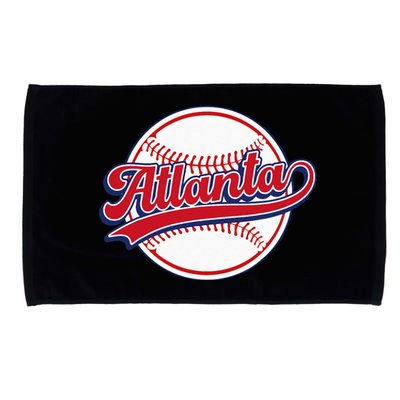 Vintage Atlanta Cityscape Baseball Lover Player And Fans Microfiber Hand Towel