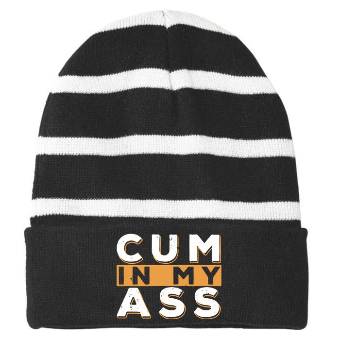 Violets Ani Cum In My Ass Striped Beanie with Solid Band