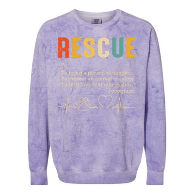 Vintage Adoption Cat Rescue Women Men Cat Mom Cat Dad Colorblast Crewneck Sweatshirt