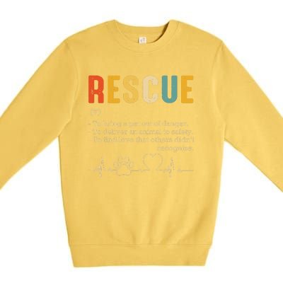 Vintage Adoption Cat Rescue Women Men Cat Mom Cat Dad Premium Crewneck Sweatshirt