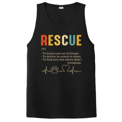 Vintage Adoption Cat Rescue Women Men Cat Mom Cat Dad PosiCharge Competitor Tank