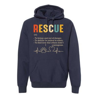 Vintage Adoption Cat Rescue Women Men Cat Mom Cat Dad Premium Hoodie