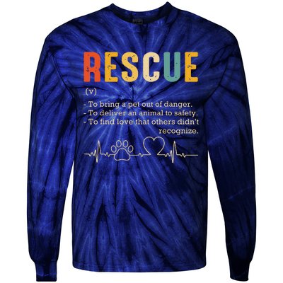 Vintage Adoption Cat Rescue Women Men Cat Mom Cat Dad Tie-Dye Long Sleeve Shirt