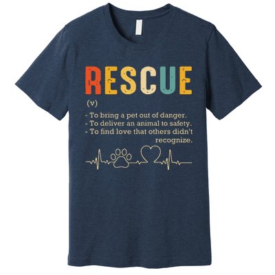 Vintage Adoption Cat Rescue Women Men Cat Mom Cat Dad Premium T-Shirt