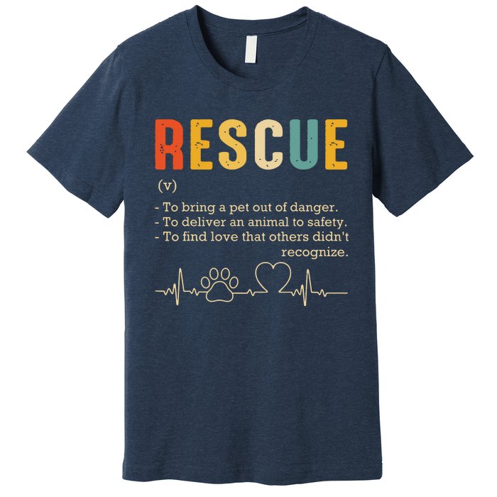 Vintage Adoption Cat Rescue Women Men Cat Mom Cat Dad Premium T-Shirt