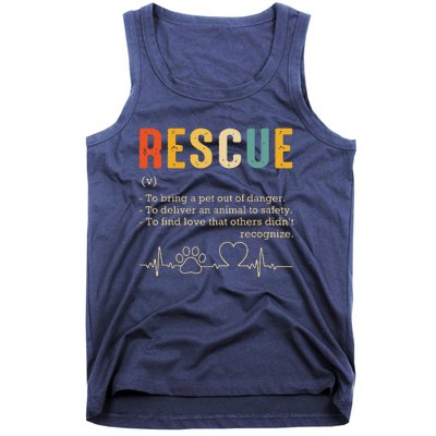 Vintage Adoption Cat Rescue Women Men Cat Mom Cat Dad Tank Top