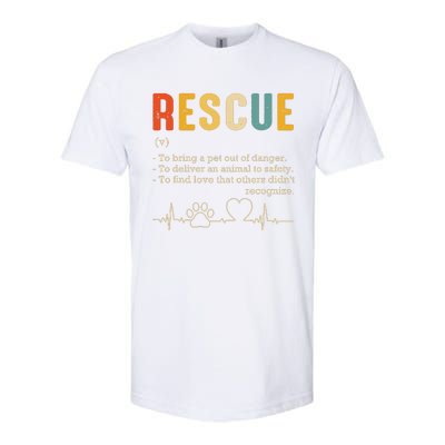 Vintage Adoption Cat Rescue Women Men Cat Mom Cat Dad Softstyle CVC T-Shirt