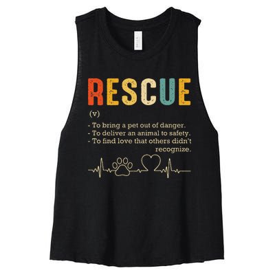 Vintage Adoption Cat Rescue Women Men Cat Mom Cat Dad Women's Racerback Cropped Tank