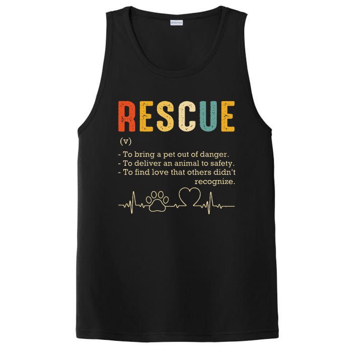 Vintage Adoption Cat Rescue Women Men Cat Mom Cat Dad PosiCharge Competitor Tank