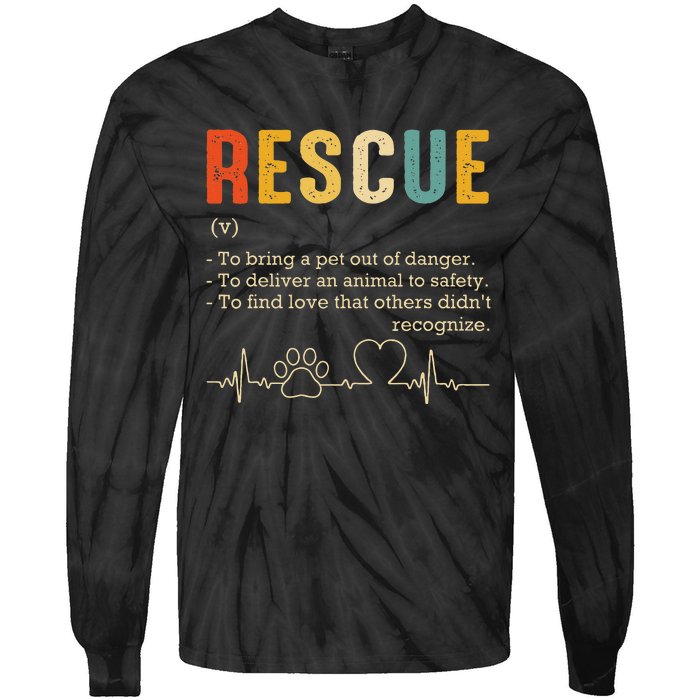 Vintage Adoption Cat Rescue Women Men Cat Mom Cat Dad Tie-Dye Long Sleeve Shirt