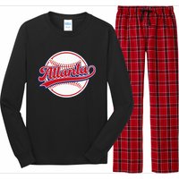 Vintage Atlanta Cityscape Baseball Lover Player And Fans Long Sleeve Pajama Set