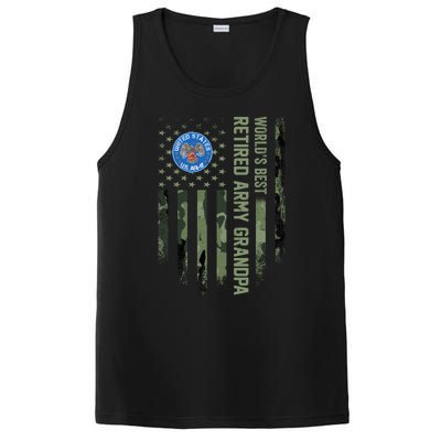 Vintage American Camo Flag Worlds Best Retired Army Grandpa Cute Gift PosiCharge Competitor Tank